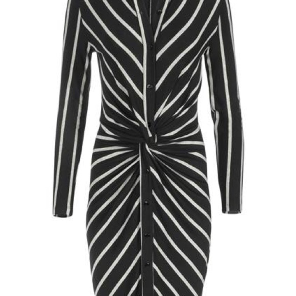 Striped Knot Detail Shirt Dress. Small new
